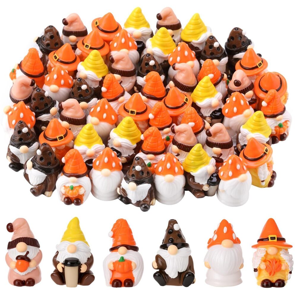 5000 60 Pcs Fall Mini Resin Gnomes Autumn Thanksgiving Day Mini Gnomes